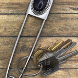 Kaylee - Jumbo Safety Pin Keychain with Amethyst