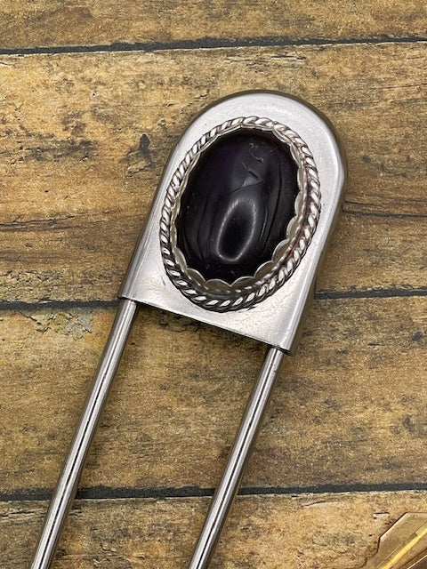 Kaylee - Jumbo Safety Pin Keychain with Amethyst