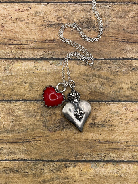 Rosa - Red Rosarita Sacred Heart Charm Pendant