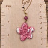 Summer Loving - Pink Hibiscus Flower Earrings: Handmade, Hand-Painted Polymer Clay