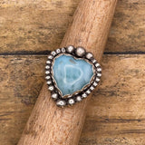 Jane - Larimar Heart Ring
