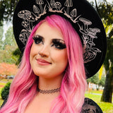 Vegan Felt Hat - XL Brim - Mushrooms