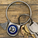 Sammie - Round Keychain with Billiard Ball #10 Detail