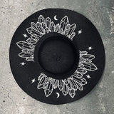 Embroidered Floppy Sun Hat - XL Brim - Moonlit Crystals