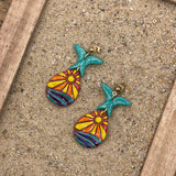 Summer Loving - Mermaid Tail Sunset Earrings: Handmade, Hand-Painted Polymer Clay