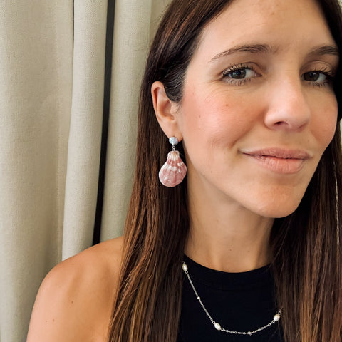 Seashell Dangle Stud Earrings