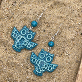 Folklore - Sparkle Owl Earrings: Handmade, Hand-Painted Polymer Clay