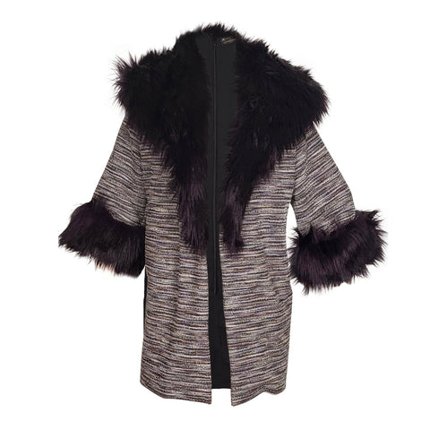 Penelope Swing Coat in Plum Horizon Boucle