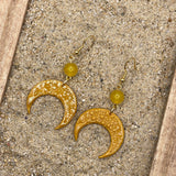 Folklore - Sparkle Moon Earrings: Handmade, Hand-Painted Polymer Clay