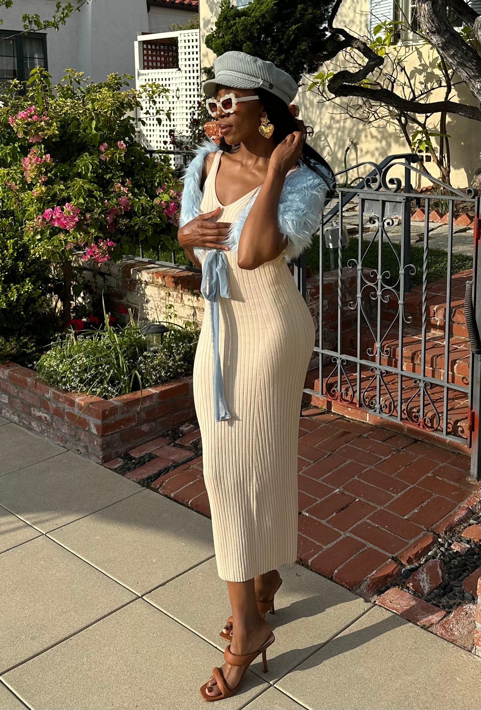 Ice Faux Fur Velvet Knot Stole