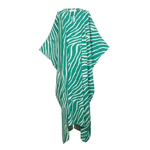 Talitha Cinched Waist Caftan In Jungle Jewel