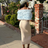 Ice Faux Fur Velvet Knot Stole