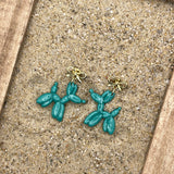 Fun - Balloon Dog Dangle Earrings: Handmade, Hand-Painted Polymer Clay