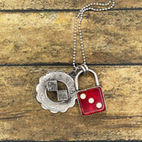 Zusie - Red Dice Faux Lock and Las Vegas Charm Pendant