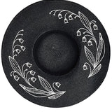 Embroidered Floppy Sun Hat - XL Brim - Lily of the Valley