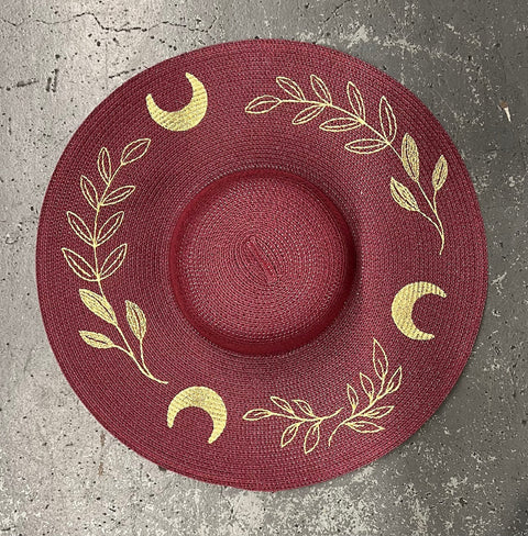 Embroidered Floppy Sun Hat - XL Brim - Fern Moon