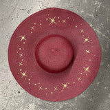 Embroidered Floppy Sun Hat - XL Brim - Starry Night