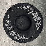 Embroidered Floppy Sun Hat - XL Brim - Violets