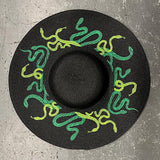 Embroidered Floppy Sun Hat - XL Brim - Medusa