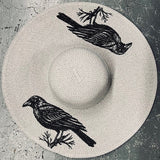 Embroidered Floppy Sun Hat - XL Brim - Ravens