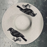Embroidered Floppy Sun Hat - XL Brim - Ravens