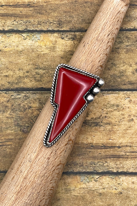 Raven - Red Rosarita Lightning Bolt Ring
