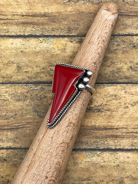 Raven - Red Rosarita Lightning Bolt Ring
