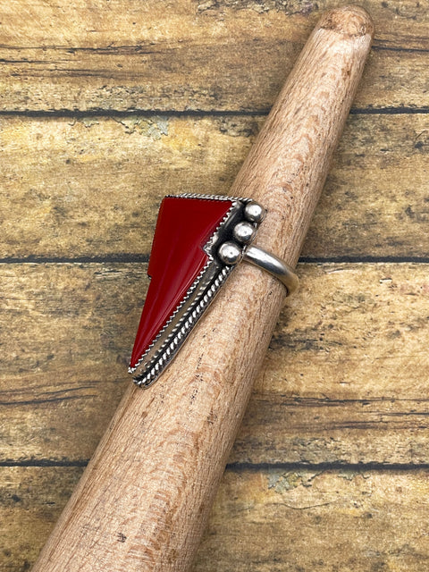 Raven - Red Rosarita Lightning Bolt Ring