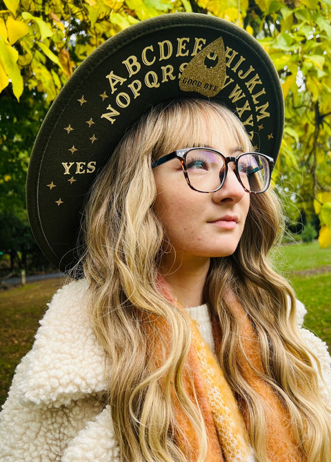 Vegan Felt Wide Brim Hat - XL Brim - Spirit Board - Olive