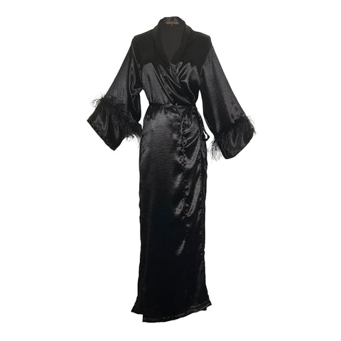 Marlene Wrap Dress in Obsidian Sheen