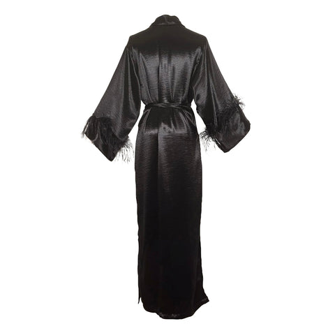 Marlene Wrap Dress in Obsidian Sheen