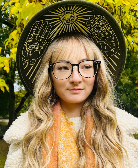 Vegan Felt Hat - XL Brim - Palmistry