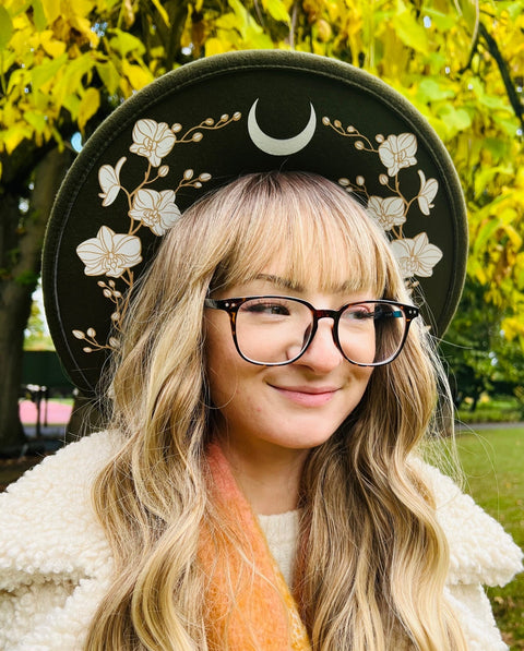 Vegan Felt Hat - XL Brim - Orchids