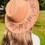 Vegan Felt Hat - XL Brim - Botanicals
