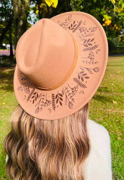 Vegan Felt Hat - XL Brim - Botanicals