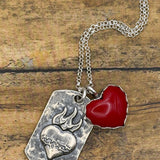 Rosalina - Red Rosarita Sacred Heart Charm Pendant