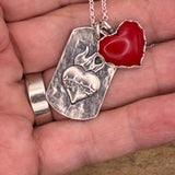 Rosalina - Red Rosarita Sacred Heart Charm Pendant