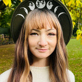 Vegan Felt Hat - Wide Brim - Moon Phase