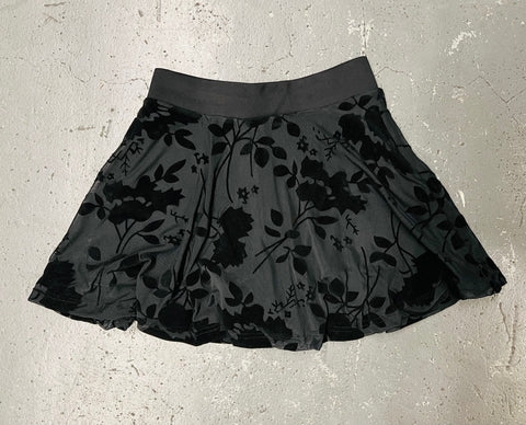 Black floral-patterned skirt