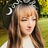 Vegan Felt Hat - Wide Brim - Snake Moon Crown