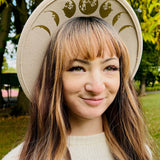 Vegan Felt Hat - Wide Brim - Moon Phase