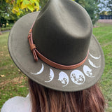 Vegan Felt Hat - Wide Brim - Moon Phase