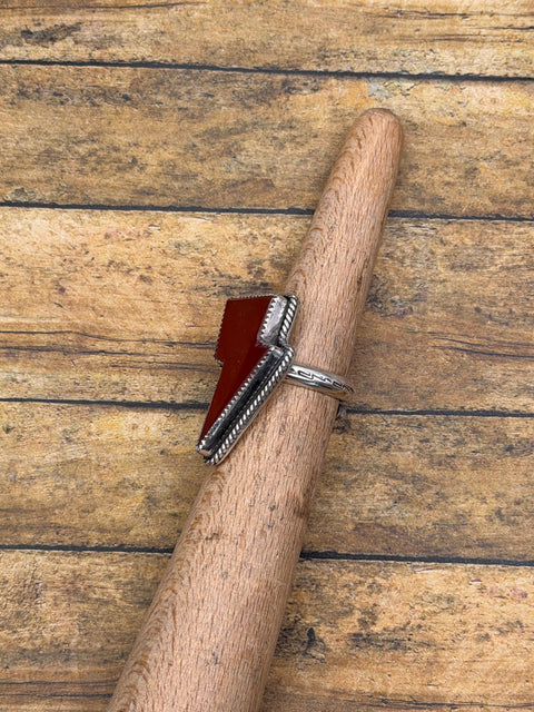 Riley - Chalcedony Lightning Bolt Ring