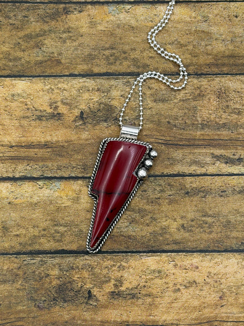 Reese - Bloody Basin Jasper Trustone Lightning Bolt Pendant