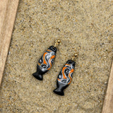 Salem - Ghost Lava Lamp Dangle Earrings: Handmade, Hand Painted, Polymer Clay