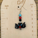 Salem - Cutie Bats Earrings: Handmade, Glass Beads