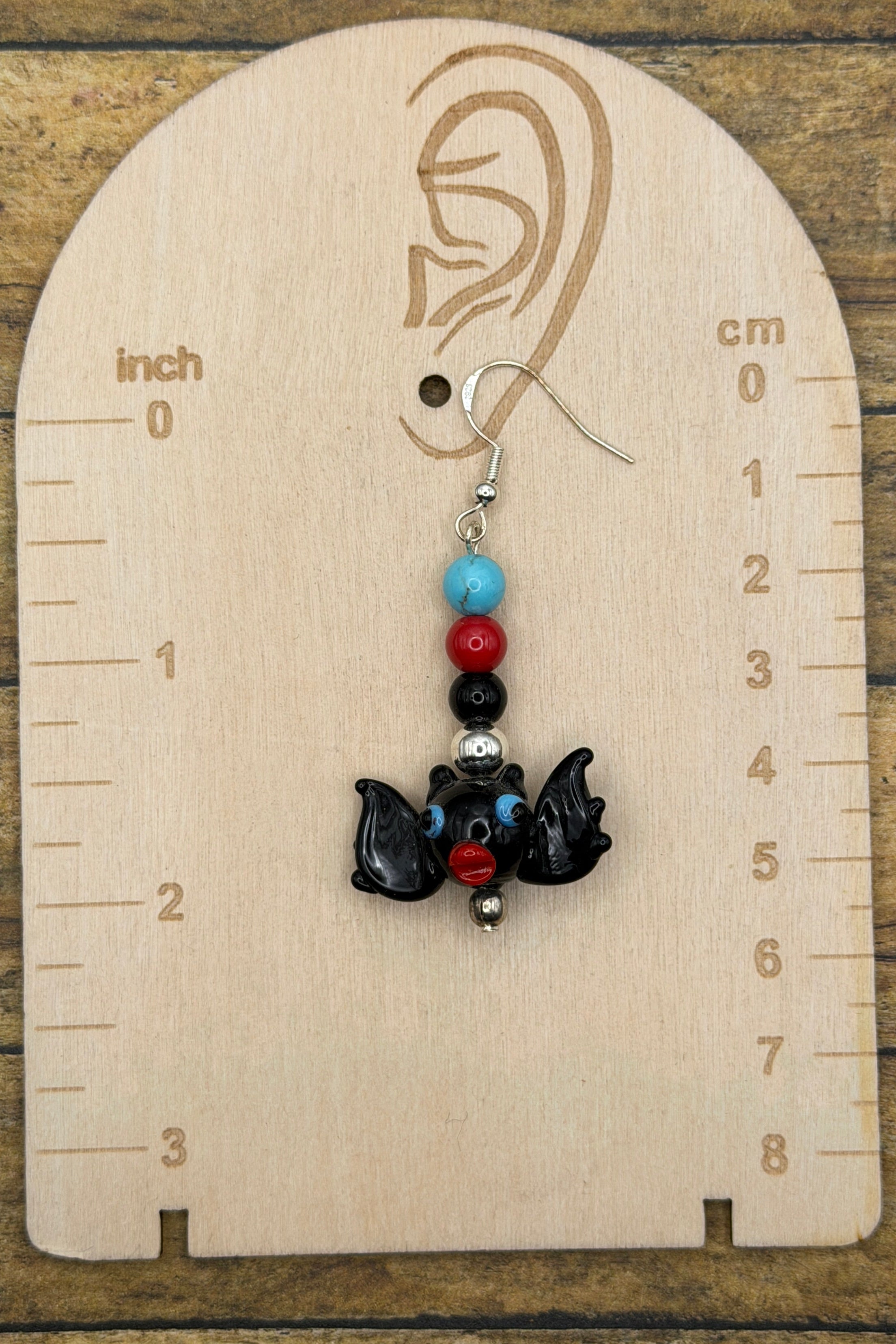 Salem - Cutie Bats Earrings: Handmade, Glass Beads