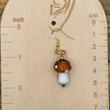 Magical Forest - Groovy Glass Mushroom Earrings: Handmade