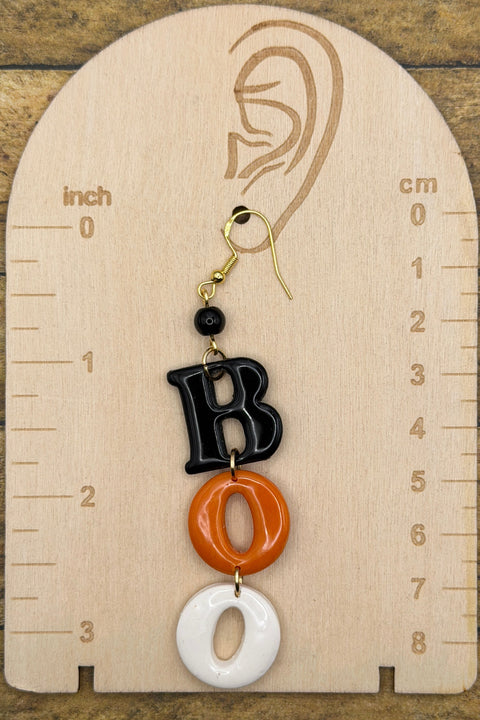 Salem - BOO Earrings: Handmade, Hand Painted, Polymer Clay