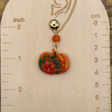 Fall - Pumpkin Dangle Earrings: Handmade, Hand Painted, Polymer Clay